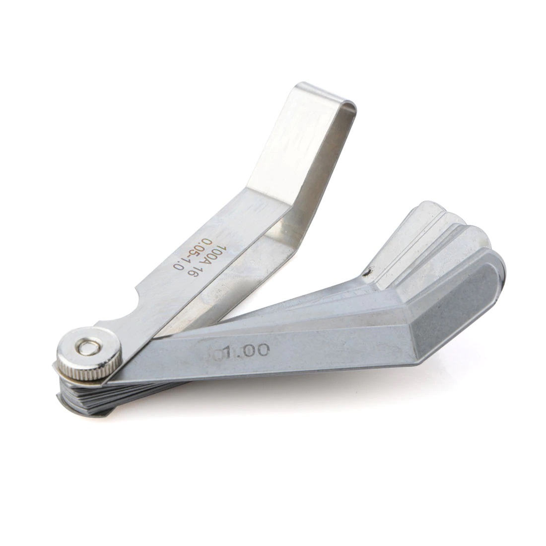Bend feeler gauge for assessing tight spaces accurately.